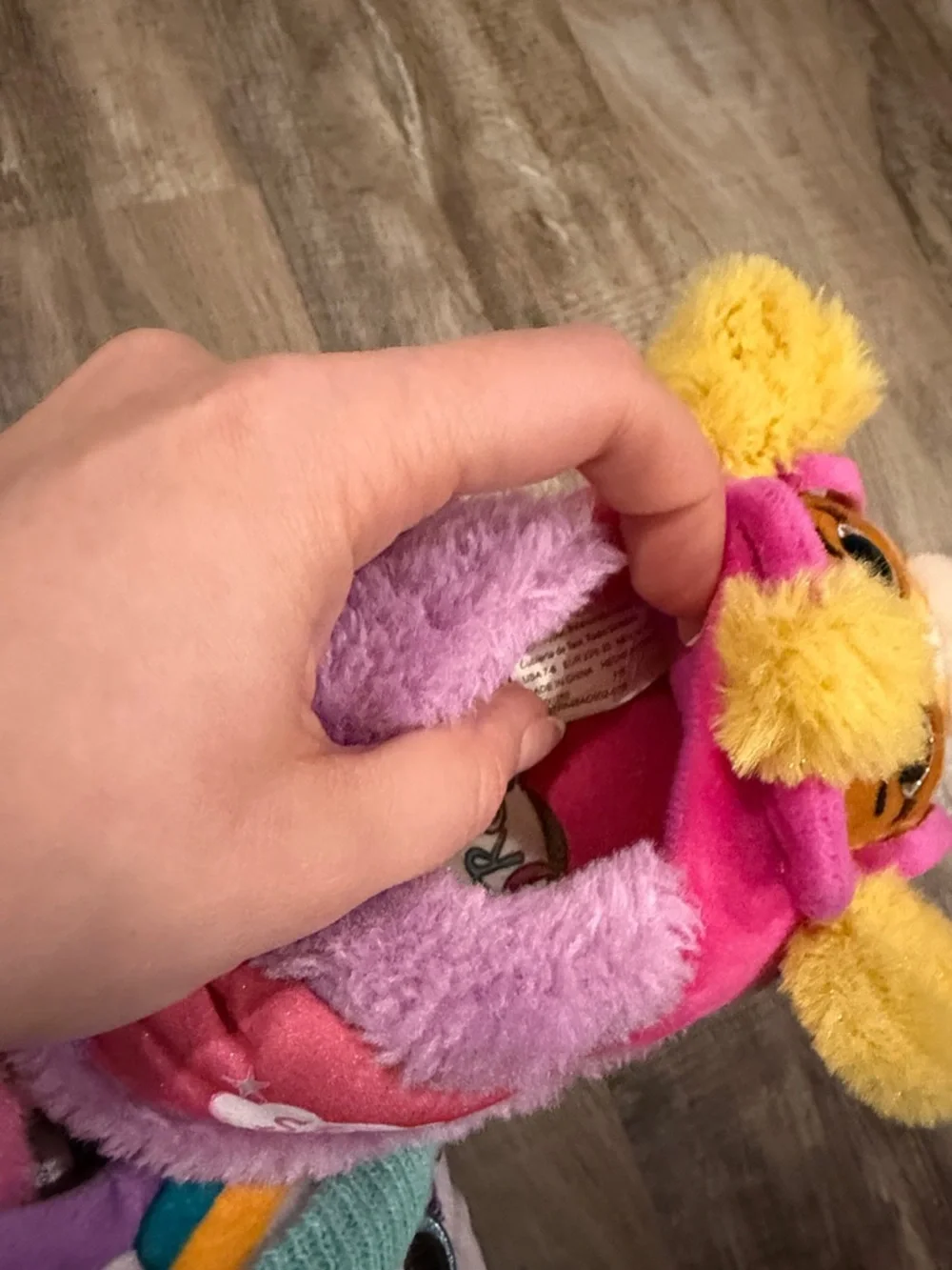 Girls Plush Character Slippers - Pink & Purple 7-8